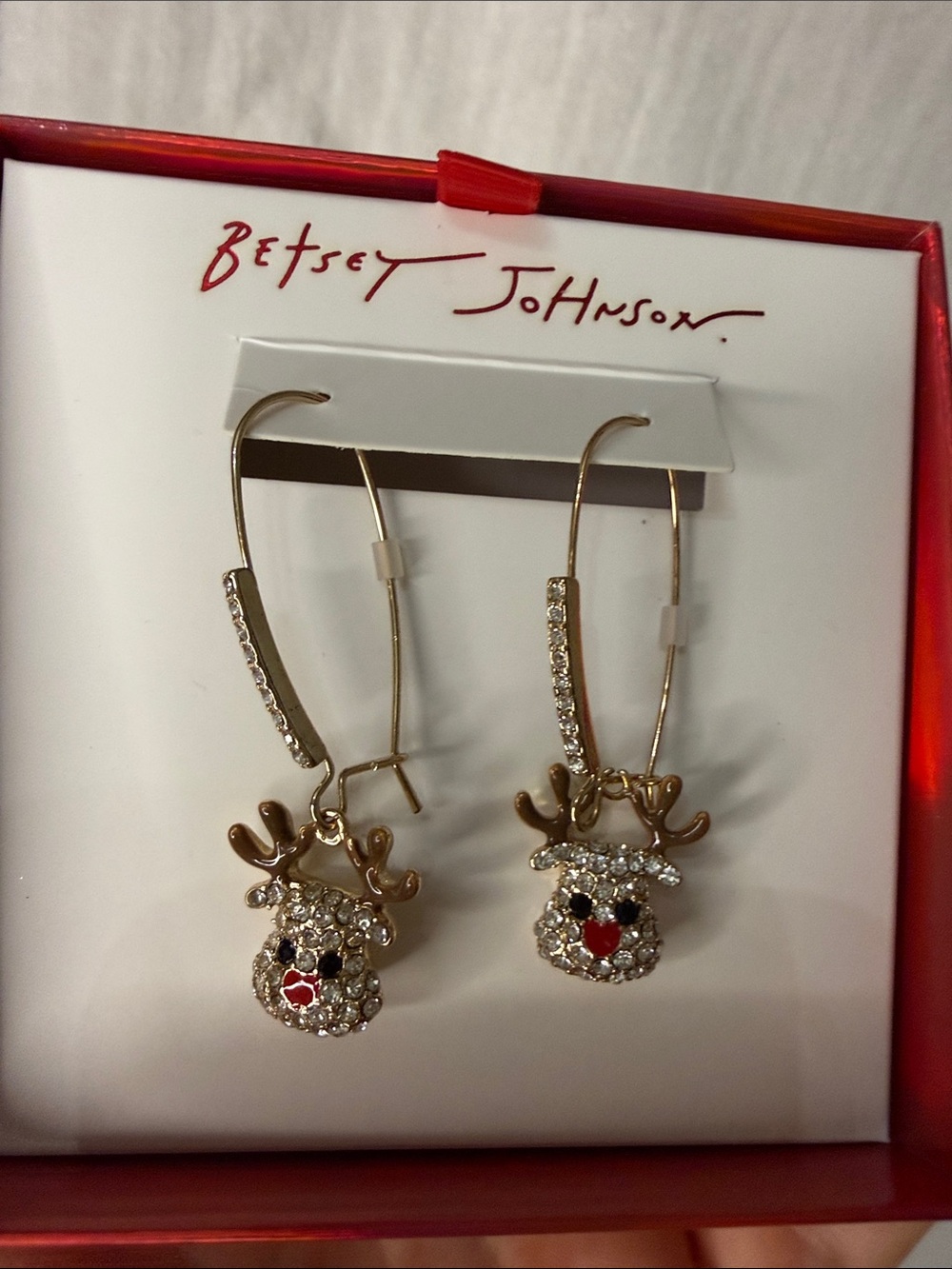 🦌BETSEY JOHNSON Reindeer Dangle Earrings